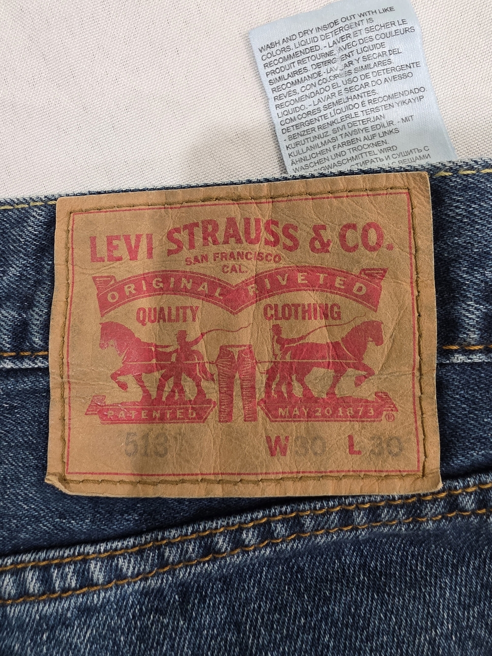 Levi Strauss & Co 513 Skinny Straight   Blue Stone Wash Jeans Men W30 L30